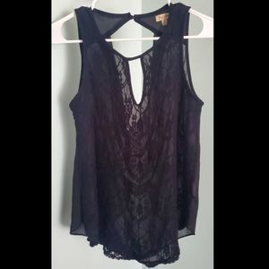 Black lacy, sheer top